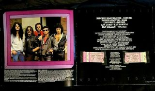 1984/85 Deep Purple 28 Pgs Tour Book W/ 2 Ticket Stubs Ritchie Blackmore Gillan