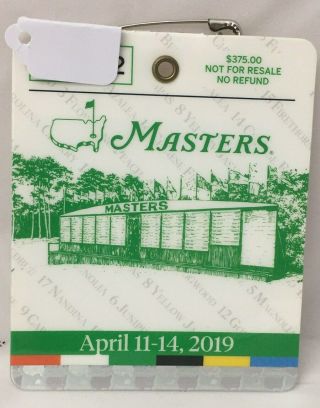 2019 Masters Augusta National Golf Club Badge Ticket,  Tiger Woods Wins 5th Rare