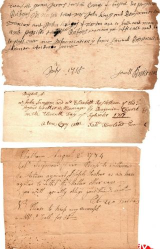 18th Century Document Group,  1718 - 1802,  Samuel Howland,  Joseph Randall,  More,