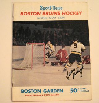 Boston Bruins Program Oct 19,  1966 First Regular Game Bobby Orr Signed By Bucyk