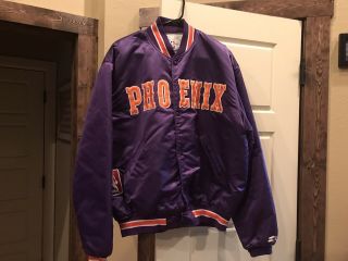 Phoenix Suns Vintage Starter Satin Bomber Jacket Mens Sz Xl Nba 90s