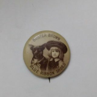 Vintage Buster Brown Blue Ribbon Shoes Pin