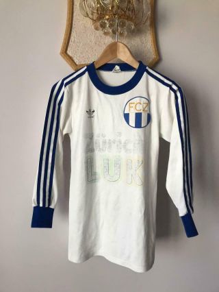 Fc Zurich Switzerland 1978 Football Shirt Jersey Adidas Issue Match Worn 9? L\s
