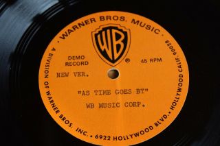 Billy Goldenberg Woody Allen - Usa 8 " Acetate As Time Goes By Play It Again Sam