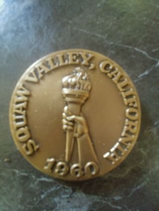 1960 Squaw Valley Viii Olympic Winter Games Bronze Participation Medal Orig Case