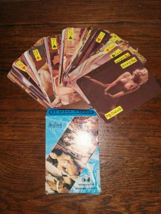 Vintage 1970s Complete Set Of Full Frontal Nude Playing Cards Smiling Brand