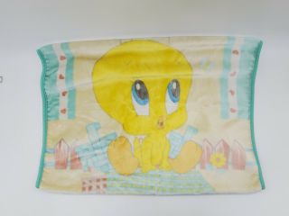 Vintage Tweety Bird Looney Tunes Hearts Throw Cover Fleece Crib Blanket B35