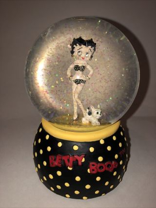 Betty Boop Musical Snow Globe “itsy - Bitsy Teeny - Weeny Yellow Polka Dot Bikini”