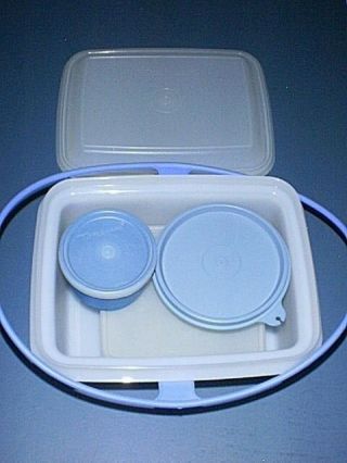Tupperware Pak - N - Carry 1254 Lunch Box,  Handle,  Sandwich Keeper & Snack Cups 2