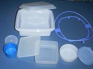 Tupperware Pak - N - Carry 1254 Lunch Box,  Handle,  Sandwich Keeper & Snack Cups 3