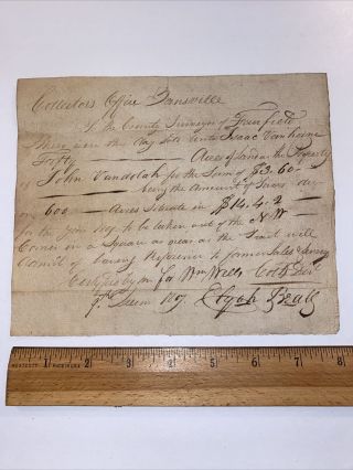 Orig Letter Ephemera 1807 Revolutionary War Captain Van Horne Zanesville Ohio