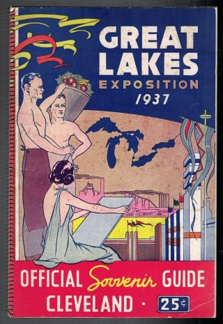 Antique 1937 Great Lake Exposition Official Souvenir Guide Booklet Cleveland O.