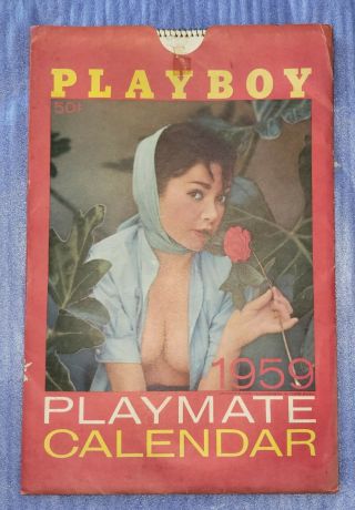 Vintage 1959 Playboy Calendar In Sleeve.  Jayne Mansfield Lisa Winters