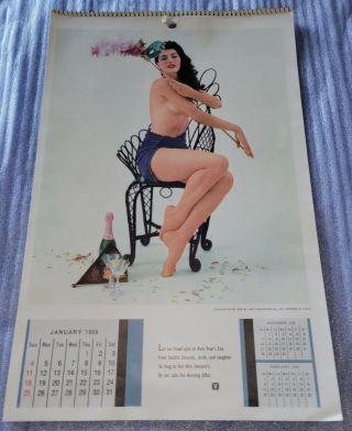Vintage 1959 Playboy Calendar in Sleeve.  Jayne Mansfield Lisa Winters 3