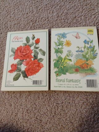 2 Vintage Writing Tablets Floral Fantasy And Rose Garden By Stuart Hall