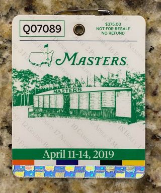 2019 Masters Augusta National Golf Club Badge Ticket Tiger Woods Wins 5th Of 5