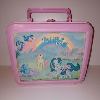 Vintage 1986 My Little Pony Hasbro Bradley Aladdin Lunch Box Pink Box Only