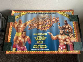 Wwf Summerslam 1989 Promo Poster Hulk Hogan Randy Savage Vintage Rare 34.  5”x23”