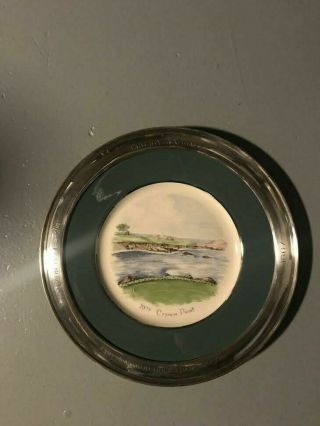 1967 Bing Crosby Pro - Am 16th Hole Cypress Point 2nd Place Trophy Plate