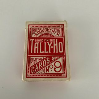Vintage Antique Tally Ho Long Flap Playing Cards Red Circle Back Rare