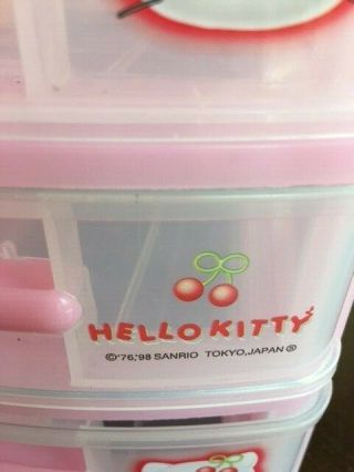 Auth Vintage Hello Kitty Sanrio 1998 Rare 3 Pull Out Drawer Storage Organizer 2