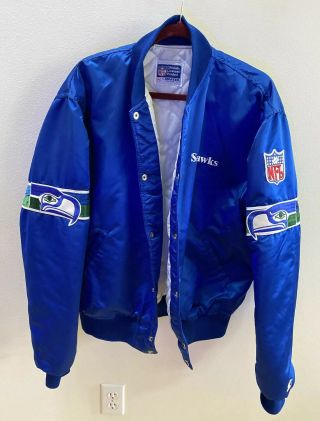 Vintage Seattle Seahawks Starter Bomber Jacket Mens Xl Authentic Nfl Product Euc