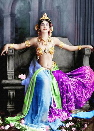 Mata Hari Exotic Dancer 24 " X33 " Photographic Print Vintage Poster 1907