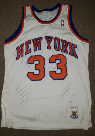 Vtg Patrick Ewing York Knicks Sand Knit Authentic Basketball Jersey Sz 44
