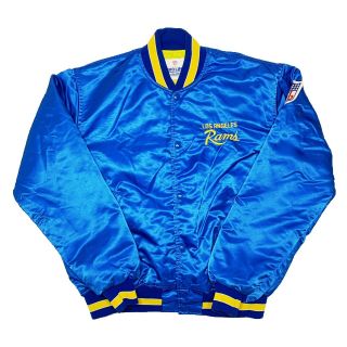 Vtg Rare Nfl Los Angeles Rams Blue Starter Satin Jacket.  Mens Large