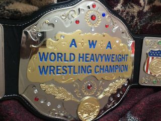 AWA Inmate World Heavyweight Wrestling Championship Belt Adult Sized 4mm stacked 3