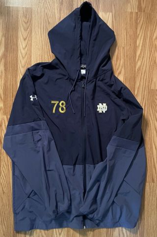 Notre Dame Football Team Issued Full Zip Hooded Jacket 3xl 78