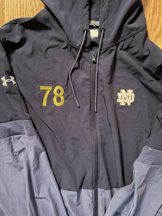 Notre Dame Football Team Issued Full Zip Hooded Jacket 3xl 78 2