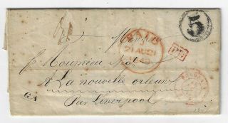1849 Stampless French Letter Bordeaux To Orleans Prices Fruit Commodities