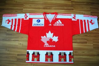 Canada National Team Hockey Jersey Shirt Adult Xl Vintage Rare 80s Adidas Signed