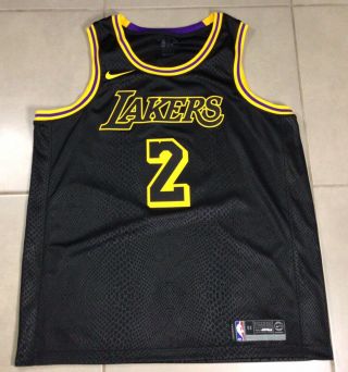 Men’s Lonzo Ball Lakers Jersey Black Mamba Sz 52 Xl City Edition Authentic Kobe