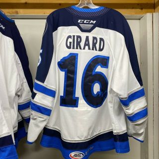 Manitoba Moose 2018 - 19 Ahl Game Worn Set 2 White Jersey Felix Girard 16