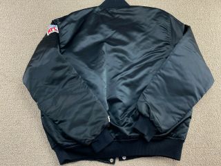 Los Angeles Raiders Starter Satin Jacket Coat Black XL Oakland Football hat VTG 2