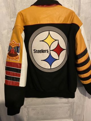 Vintage Pittsburgh Steelers Jeff Hamilton Leather Varsity Jacket Xl