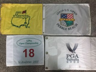 Masters,  Us Open,  British Open,  Pga Championship Tiger Woods Major Flags