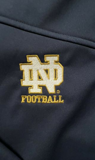 Notre Dame Football Team Issued Full Zip Coat Size Large 2