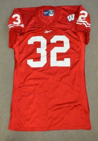 Vtg Wisconsin Badgers Football Reebok Authentic Game Issued Worn Jersey Nobr