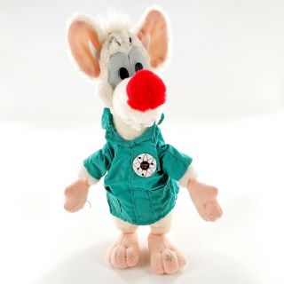 Vintage 1997 Warner Bros Pinky And The Brain Plush Stuffed Toy Figure