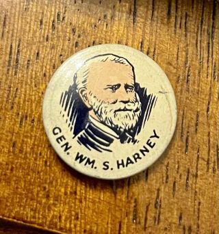 1890s Pepsin Gum Premium Pin Back Button General Harney Civil War General