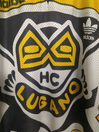 HC Lugano Jersey Vintage Retro Hockey Shirt Adidas ig93 4