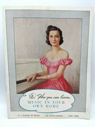 1942 U.  S.  School Of Music Advertising Booklet W/enrollment Form - Learn At Home