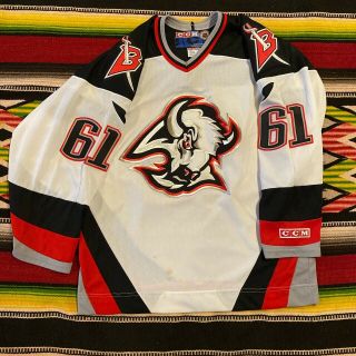 Vintage Maxim Afinogenov Buffalo Sabres Goat Head Hockey Ccm Jersey Sz Medium