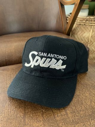 Vtg Sport Specialties San Antonio Spurs Script Snapback Hat