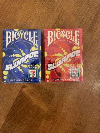 7 - Eleven Playing Cards Bicycle (blue And Red)