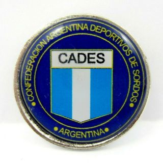 Argentine Sports Confederation Of The Deaf C.  A.  D.  E.  S.  Pin Badge