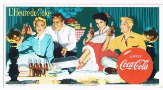 French Canadian Canada Coca - Cola Coca Cola Coke Ink Blotter 1950s Soda